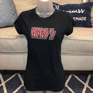 Vintage Vinyl KISS studded T Shirt Medium